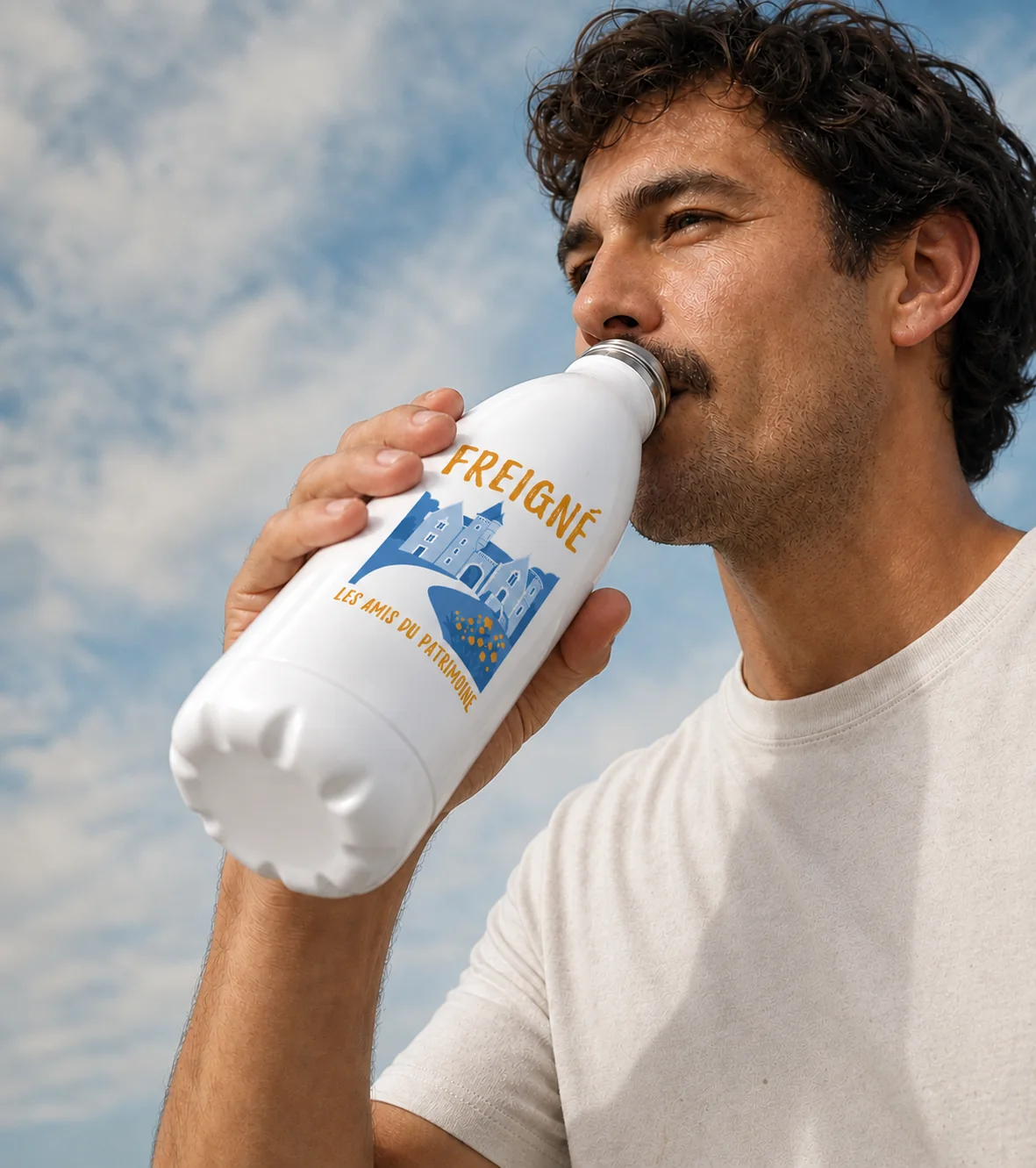 Gourde isotherme Freigné, en usage