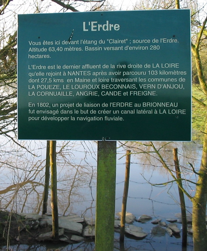 La source de l'Erdre à La Pouëze, en Maine-et-Loire (Wikimedia Commons, CC BY-SA).